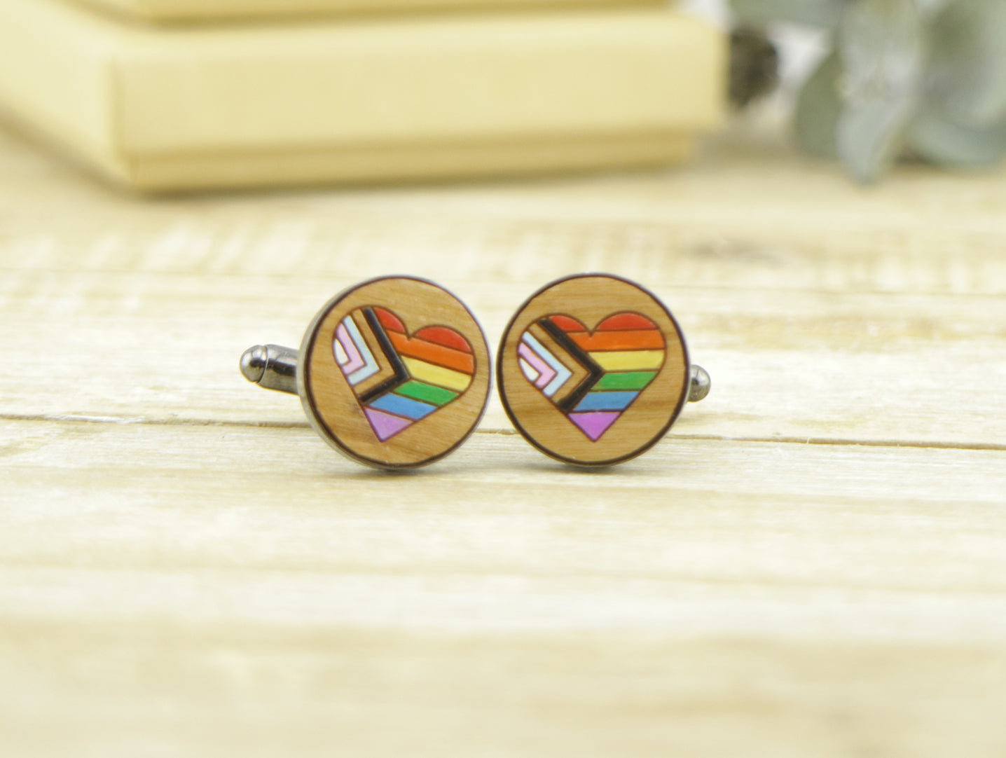 Heart Pride Flag Cufflink