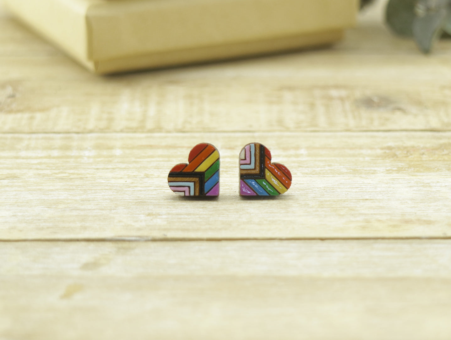 Heart Pride Flag Earrings