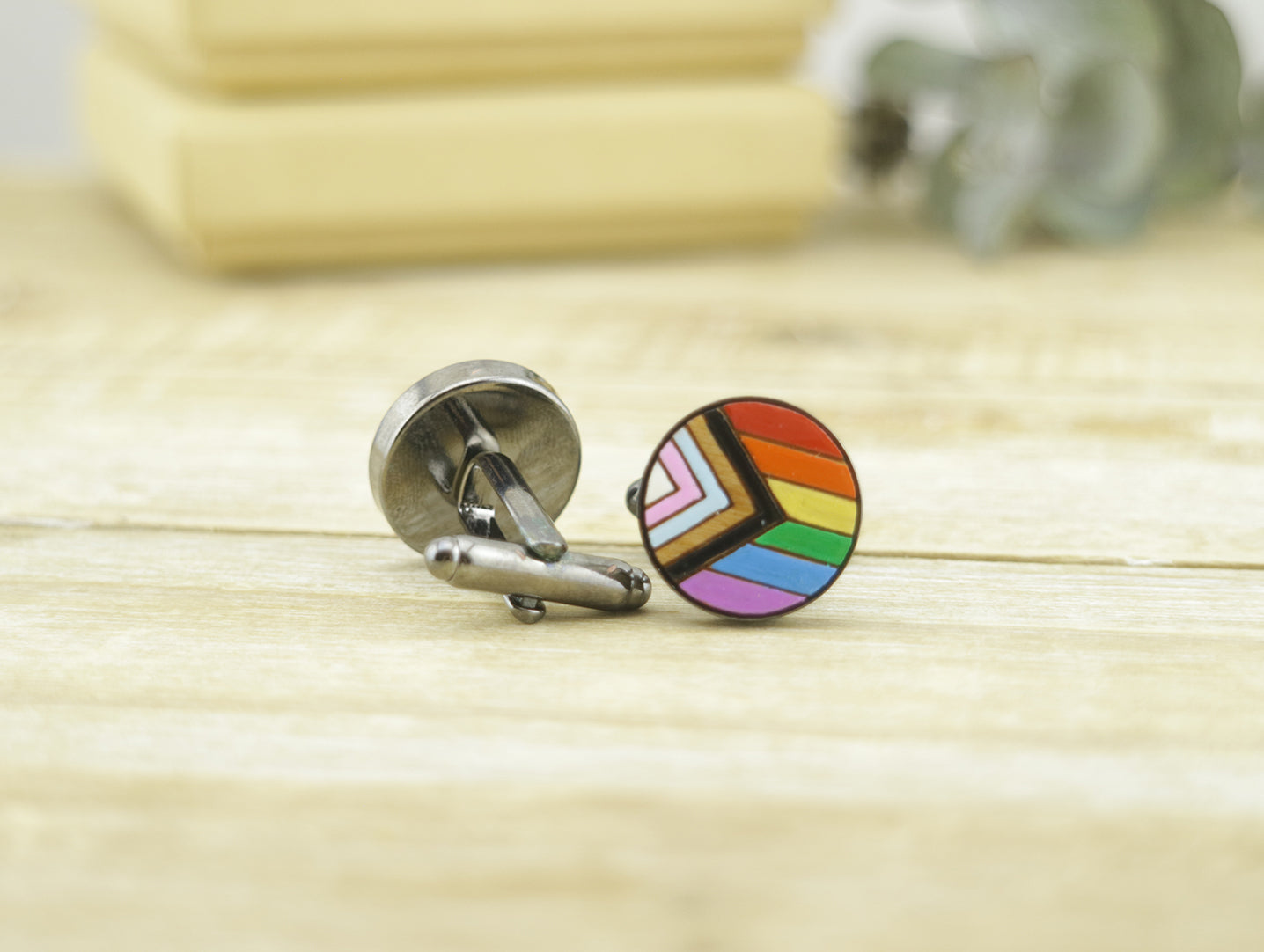 Pride Flag Round Cufflink